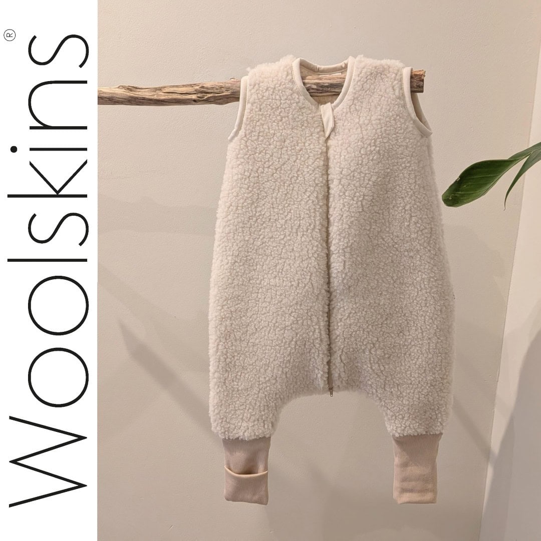 Wollener Schlafsack mit Füßen für Baby & Kleinkind | Teddy
