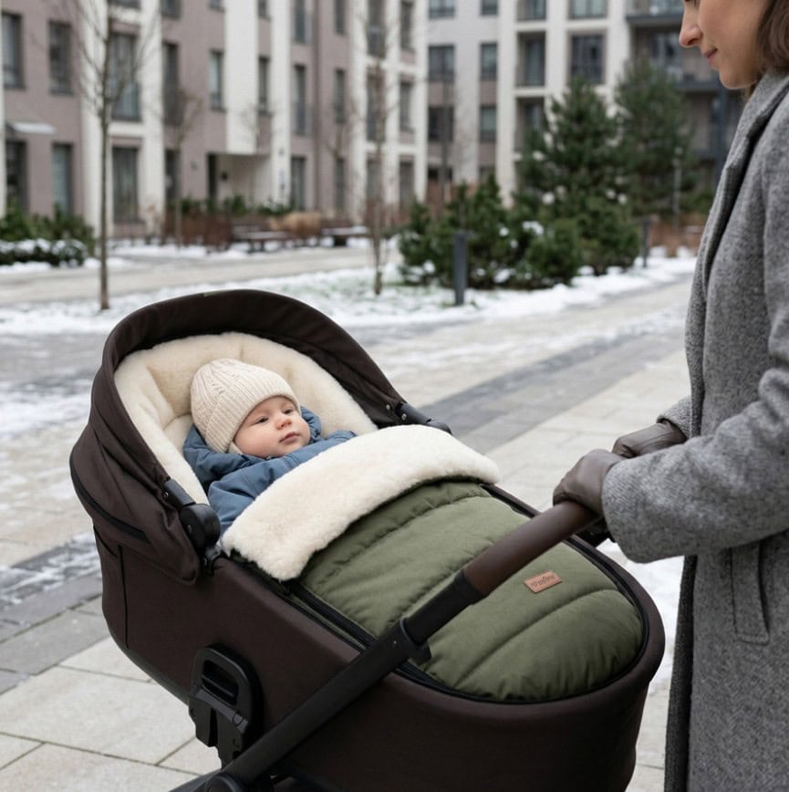 Wool Footmuff for Baby 0-12 Months for Stroller | Zaffiro Classic Scandi