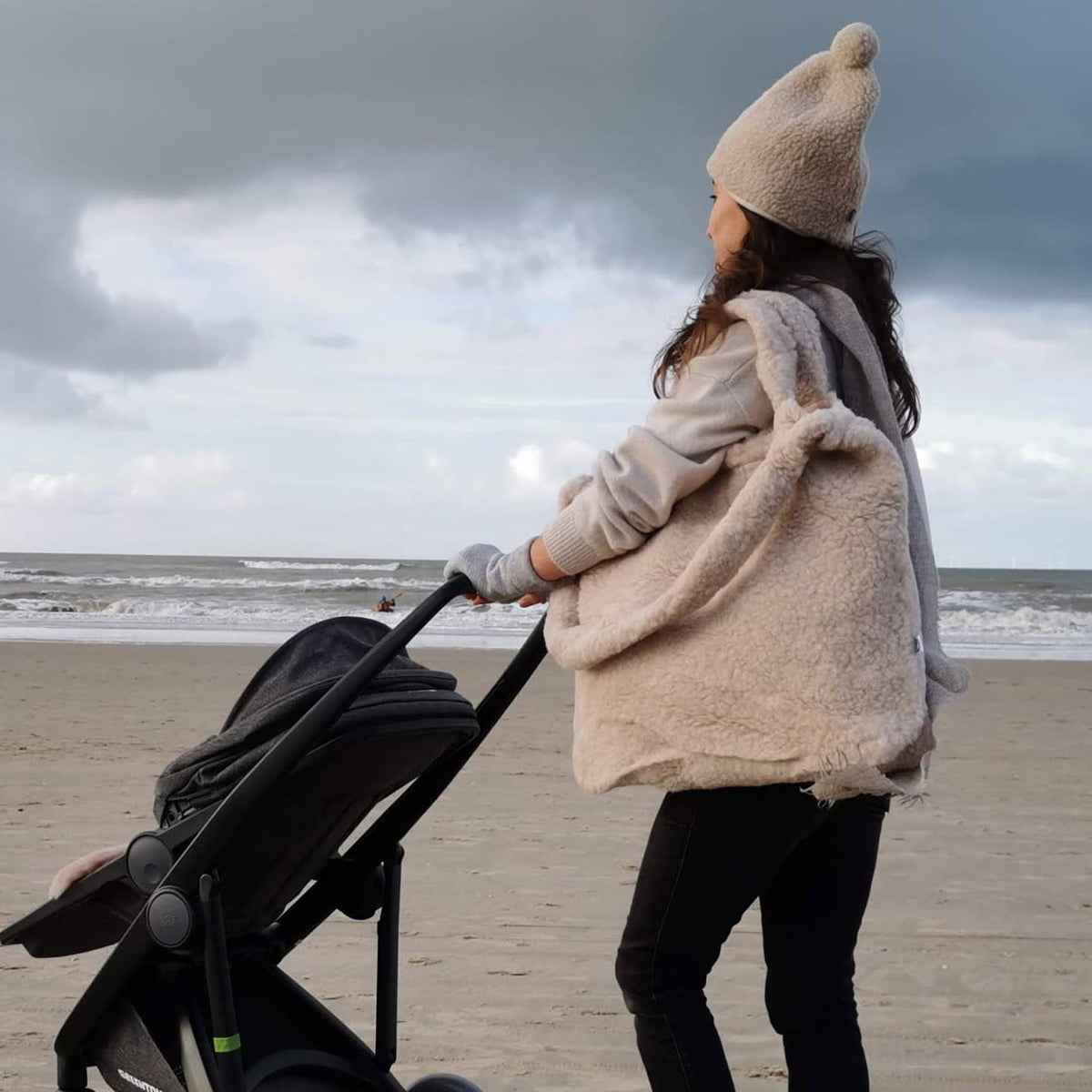 Bolso maternal de peluche de lana para cochecito – Thumbled