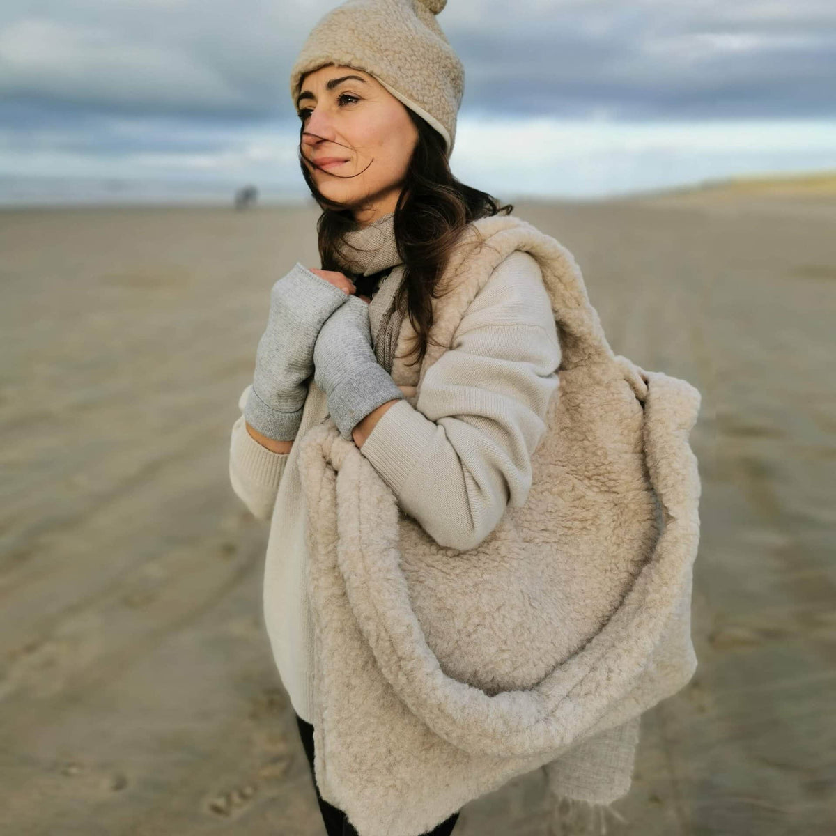 Bolso maternal de peluche de lana para cochecito – Thumbled