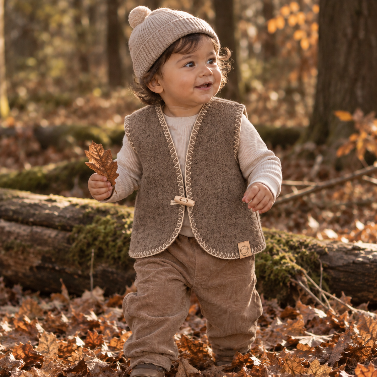Gilet sans manches en laine pour bébé et enfant | Felted légère surpiqûre