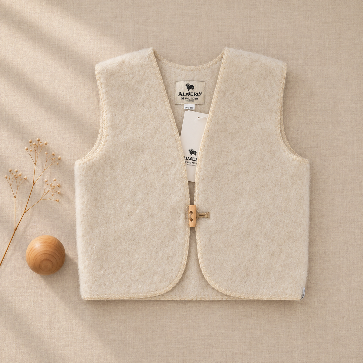 Chaleco de lana Alwero para bebé y niño | Oferta Beige