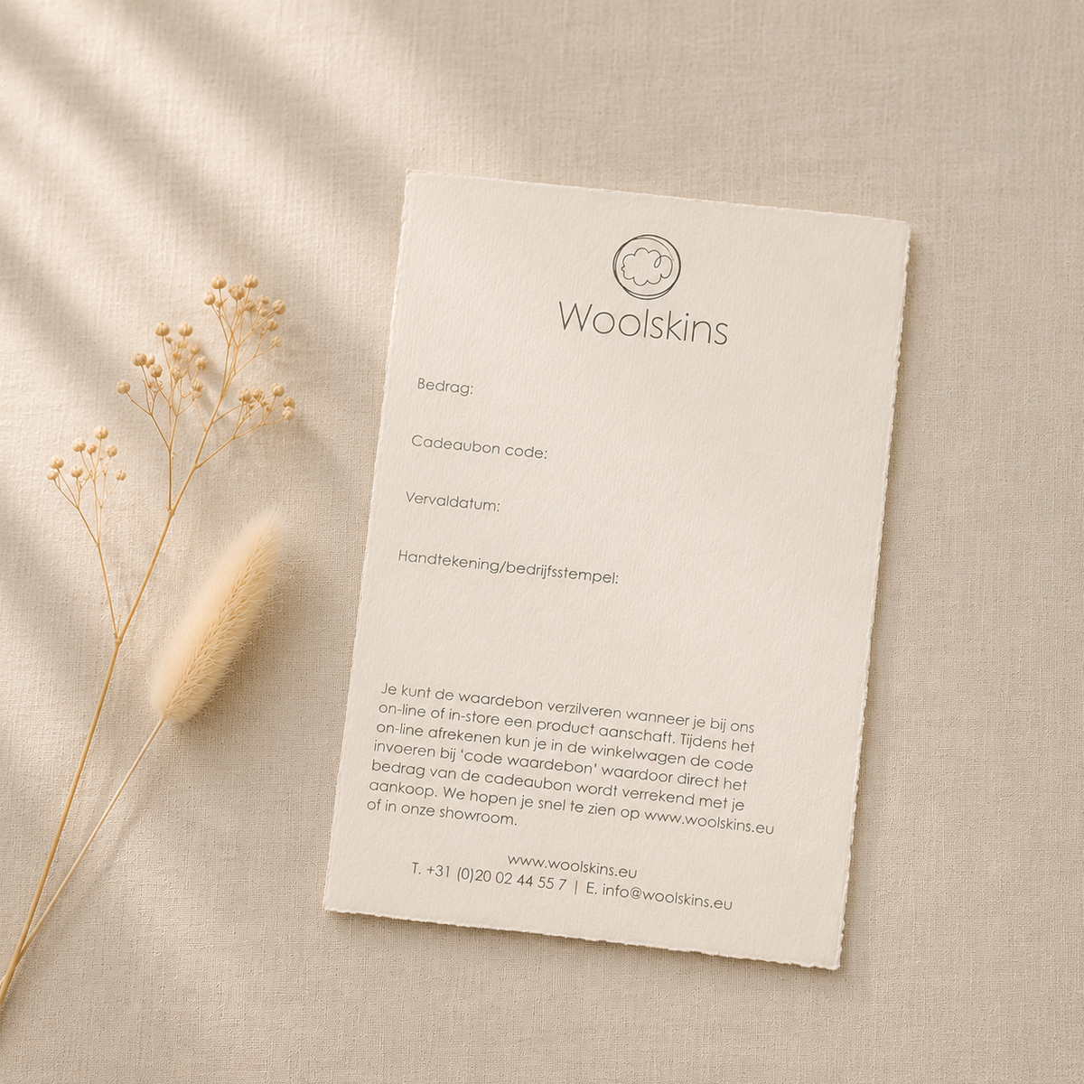 Carte-cadeau Woolskins - Le cadeau parfait pour bébé et ses parents