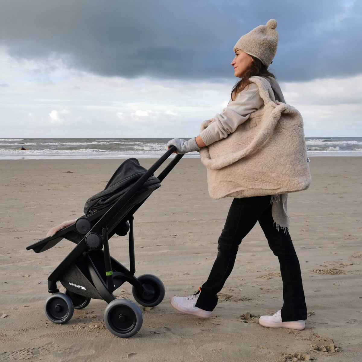 Bolso maternal de peluche de lana para cochecito – Thumbled