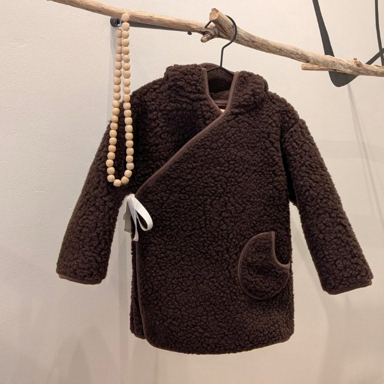 Uldjakke til baby – Kimonojakke af uld