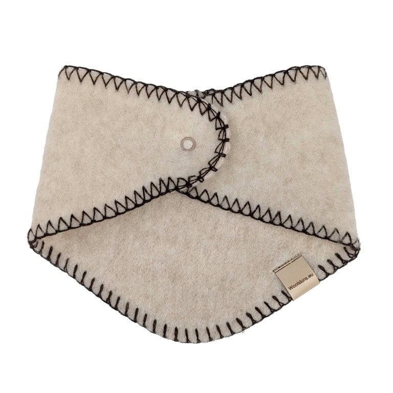 Wollener Babyschal | Felted Beige mit dunkler Naht