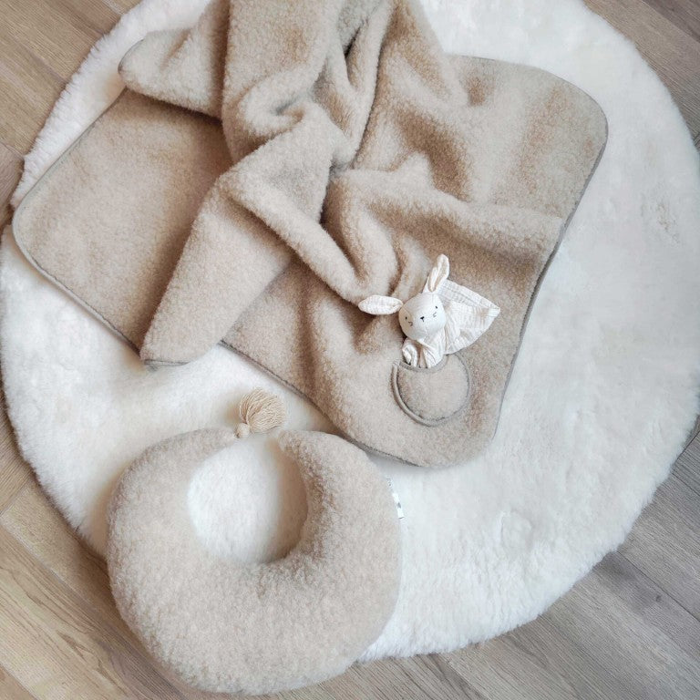 Babyfilt i ren ull | 'Måne' Tumbled