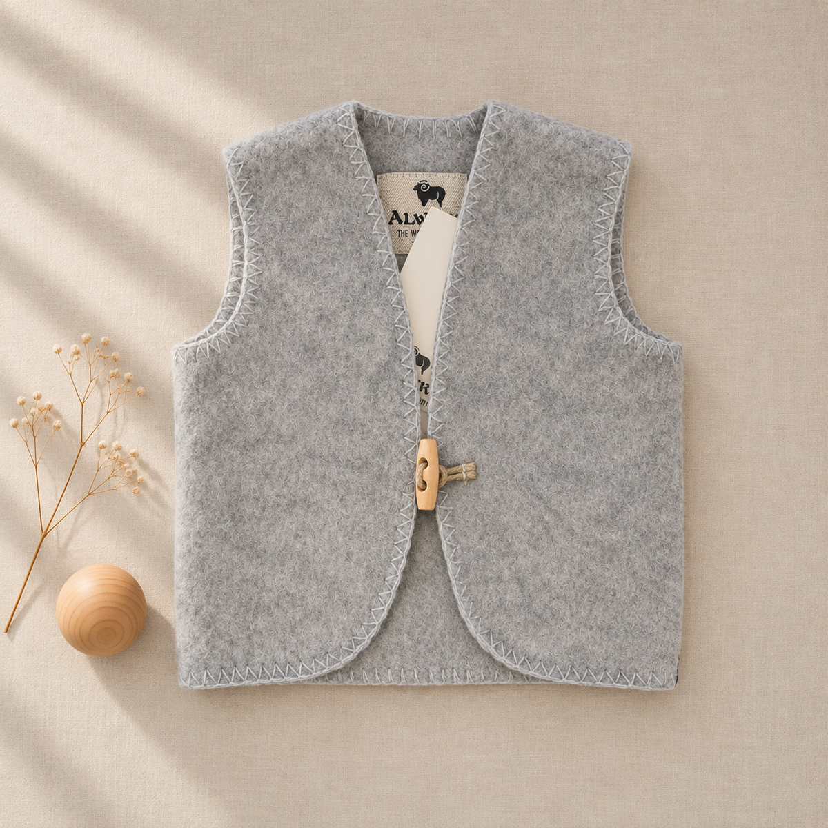 Chaleco infantil de lana Alwero | Oferta Gris claro